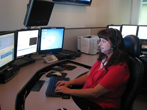Dispatcher answering a call